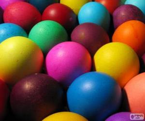 yapboz Renkli Paskalya yumurtaları